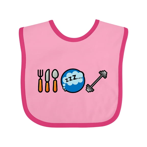 Inktastic Eat Sleep Weightlifting Boys or Girls Baby Bib