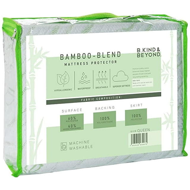 Protector Cubrecolchón B.KIND & BEYOND Bamboo contra Agua e Hipoalergénico Matrimonial