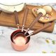thumbnail image 4 of Goeielewe Juego De 4 Tazas Medidoras De Acero Inoxidable Juego De Tazas Medidoras Anidadas Chapadas En Cobre Con Mango De Madera De Nogal Para Ingredientes Secos Y Líquidos (Juego De Tazas: 1/4 1/3 1/, 4 of 5