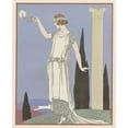 thumbnail image 2 of George Barbier 20x24 Black Ornate Framed Double Matted Museum Art Print Titled: Psyche; Evening Dress, from Worth (1921), 2 of 5