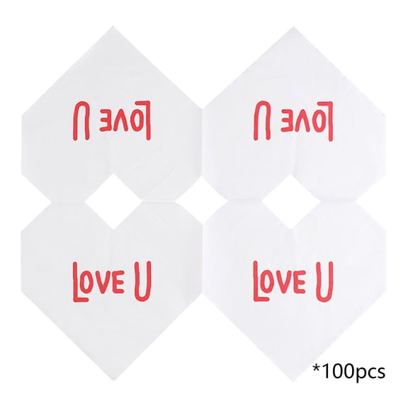 JoyMoreHome Valentine Day 5 Pack Heart Shape Napkins, 20 Pcs/Pack Disposable Napkins for Valentine Party, Diningroom, Livingroom, Kitchen