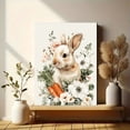 thumbnail image 6 of Qisvanset Bunny Carrots Flowers Canvas Wall Art 15.75x11.81 Inches, 6 of 8