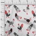 thumbnail image 2 of oneOone Polyester Lycra White Fabric Rooster Cock Fabric For Sewing Printed Craft Fabric By The Yard 56 Inch Wide, 2 of 6