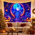 thumbnail image 3 of Jack-O'-Lanterns and Gothic Castle on Moonlit Path, Spooky Gothic for Halloween Enthusiasts, Fantasy Night Wall Art, Halloween Gift Tapestry Wall Hanging for Living Room and Bedroom, 3 of 7