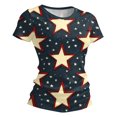 thumbnail image 2 of KDDYLITQ 250th Anniversary Usa Shirts for Women Causal American Flag Short Sleeve Tops 4th July Red White and Blue American Birthday Blouses Usa Flag Fashion Crew Neck Tees Navy M, 2 of 8
