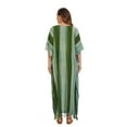thumbnail image 5 of Beautybatik Olive Women Stripe Caftan Kaftan Loungewear Maxi Plus Size Long Dress 3X, 5 of 5