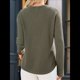 thumbnail image 5 of Blusas para Mujer, de Punto Gofre, de Larga, con Cuello en V y Muescas, Informales, Modernas, de Color Liso, Holgadas Verde XL, 5 of 8