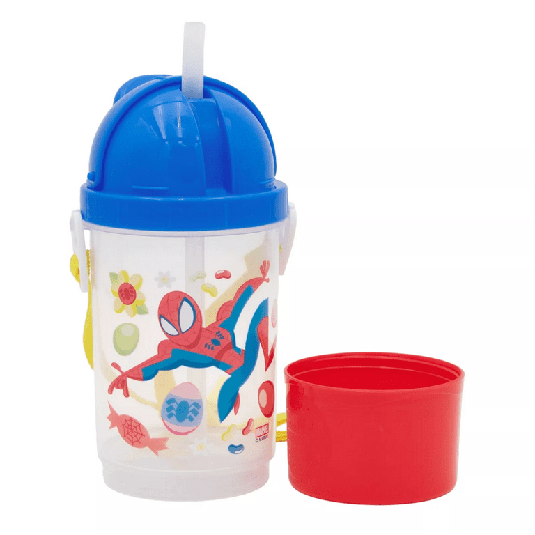 ZAK Spider-Man Rock N Sip Snack Canteen Water Bottle with