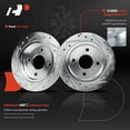 thumbnail image 3 of A-Premium 9.97 inch (253mm) Rear Drilled and Slotted Disc Brake Rotors Compatible with Select Ford Models - Focus 2001-2007, Fiesta 2014-2019 1.6L, 2-PC Set, 3 of 8