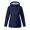 Dark Blue, variant on WTOBBY Women's Solid Color Waterproof Sun Protective Outdoor Sportswear Hooded Casual Jacket, Comfortable for Running and Daily Wear,Black L
