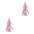thumbnail image 1 of Monstrate Decoraciones de Pascua Decoraciones de conejito Adorno de festival Decoración colgante Colgante de muñeco de gnomo de punto para Rosado 2piezas, 1 of 6