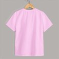 thumbnail image 4 of NOLDARES Girls/Kids/Toddlers Crew Neck Cotton T-Shirts Short Sleeve Summer Basic Tops(Pink,5-6 Years), 4 of 4