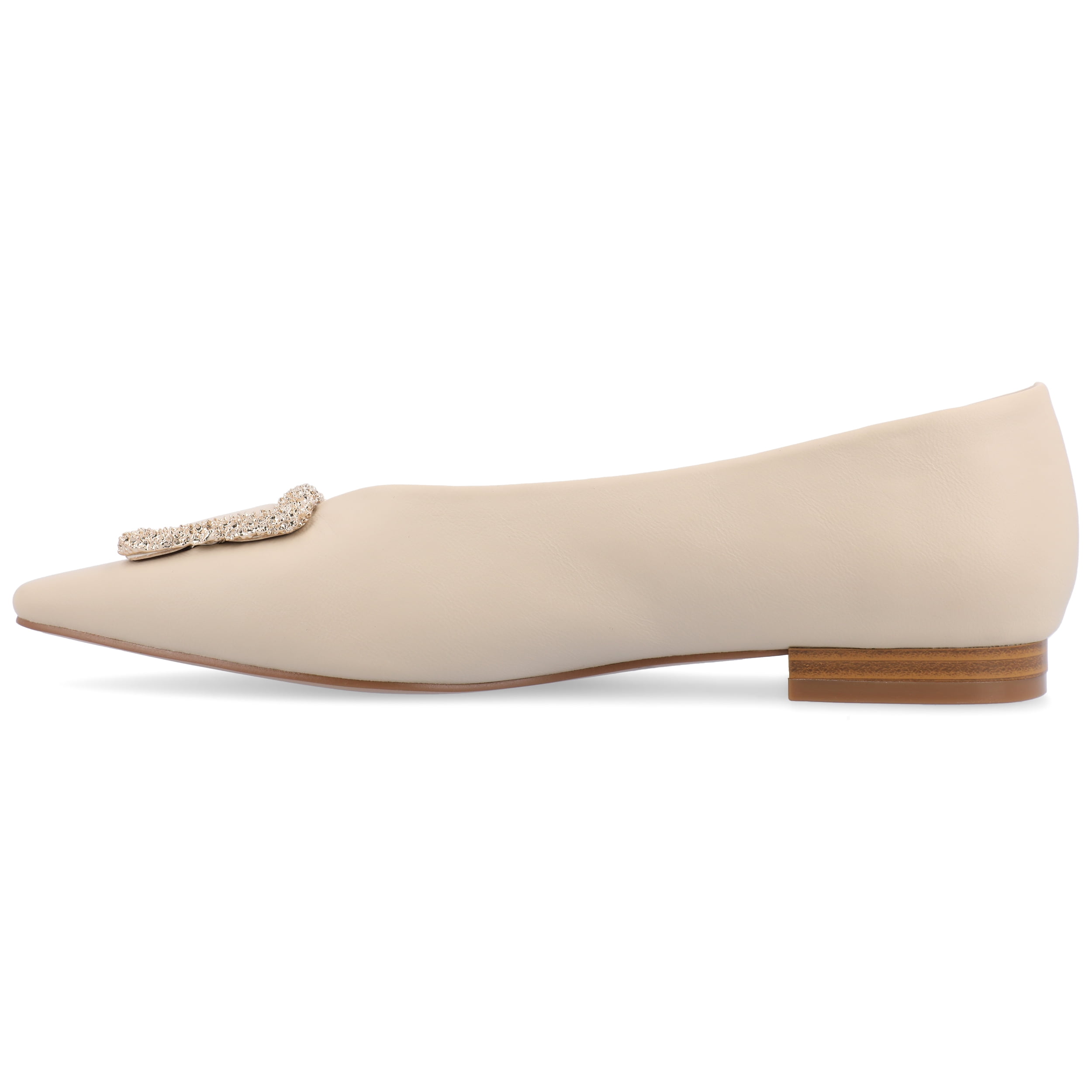 Journee Womens Elowen Slip On Slim Squared Off Pointed Toe Flats
