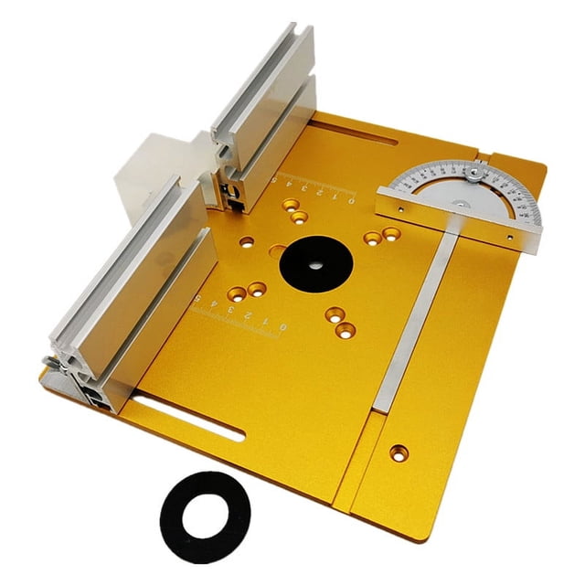Multifunctional Aluminium Router Table Insert Plate W/ Miter Gauge WorkBenches Wood Router Trimmer Models Engraving Machine ,Woodworking Protractor