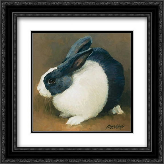 Blue Dutch 2x Matted 20x20 Black Ornate Framed Art Print by Murray, Richard