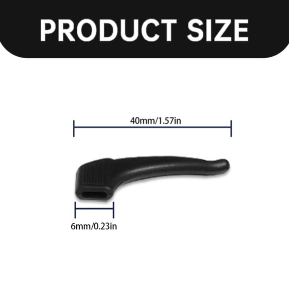 2 pc Cozy Home Non Slip Eyeglass Ear Grips, Soft Silicone Anti-Slip Retainer Hooks for Glasses, Comfortable for Sports & Everyday Use,Black