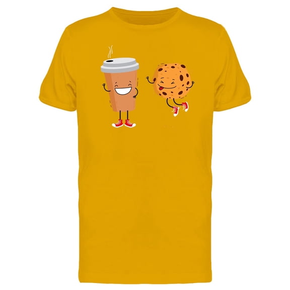 Coffee With Cookies Cartoon Tee Men's -Image by Shutterstock