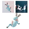 thumbnail image 5 of Reindeer Figurine Deer Statue Nordic Style Resin Animal Sculpture Home Bedroom Office Table Decoration Ornaments Collectible - blue color two, 5 of 7