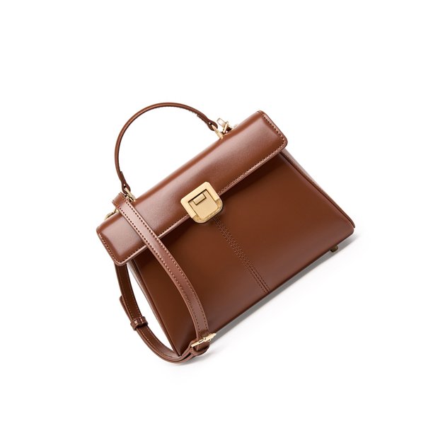 Bolso de mano de cuero para mujer, correa desmontable ajustable encerada con estilo, bandolera para mujer, bolso de hombro individual, regalo de Bolsas de mensajero y de hombro Marron oscuro Guardurnaity AP018453-02B