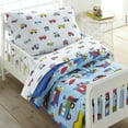 thumbnail image 3 of Wildkin Kids 100% Cotton Sheet Set for Boys and Girls - Toddler (Trains, Planes & Trucks Blue), 3 of 8