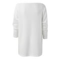 thumbnail image 5 of Tiweut Casual Sweaters for Women Off Shoulder Long Sleeve Oversized Solid Color Pullover Sweater Knit Loose Fit Elegant Blouses White,L, 5 of 8