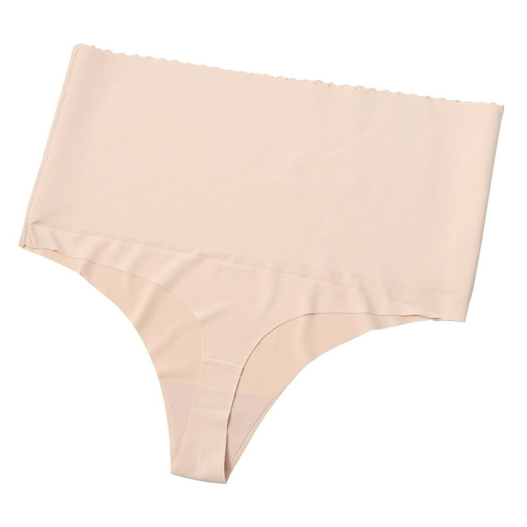Women High Waist Tummy Control Thong Seamless Underwear T-back