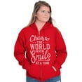 thumbnail image 4 of One Smile At A Time Optimistic Zip Hoodie Sweatshirt Women Brisco Brands X, 4 of 6