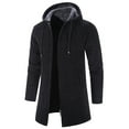 thumbnail image 3 of SWSMCLT Men's Full Zip Hoodies Winter Casual Warm Thermal Cardigan Sweater Long Sleeve Fleece Jacket Slim Fit Hooded Sweatshirt Thick Soft Knit Black 46, 3 of 3
