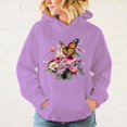 thumbnail image 1 of Sudadera con capucha y estampado de mariposas y flores populares de otoño e invierno para mujer, abrigo de moda, ropa de talla grande, 1 of 4
