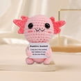 thumbnail image 4 of Hometravel Mini Knitted Axolotl Plush, Positive Affirmation Crochet Animal Toy, Handcrafted Soft Doll for Shelf Display, 4 of 5