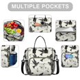 thumbnail image 2 of OBREWU Black and White Hummingbird Women's Insulated Leakproof Large Lunch Bag, Oxford Cloth, 2 of 7