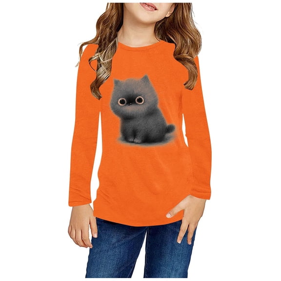 Bnwani Long Sleeve Toddler Shirts Plain Crew Neck Casual Cute Tops 3-4t