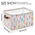 thumbnail image 4 of Yayeee Canvas Storage Basket with Handles for Shelves Fabric Bins Closet Organizer, Colorful Ice Cream Pattern, 4 of 8