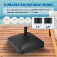 thumbnail image 4 of Simple Deluxe Base de Parasol Mobile Remplissable Capacité 125Lb Support de Marché Carré Robuste pour Extérieur avec 4 Verrous 2 Boutons Roues Noires, 4 of 5