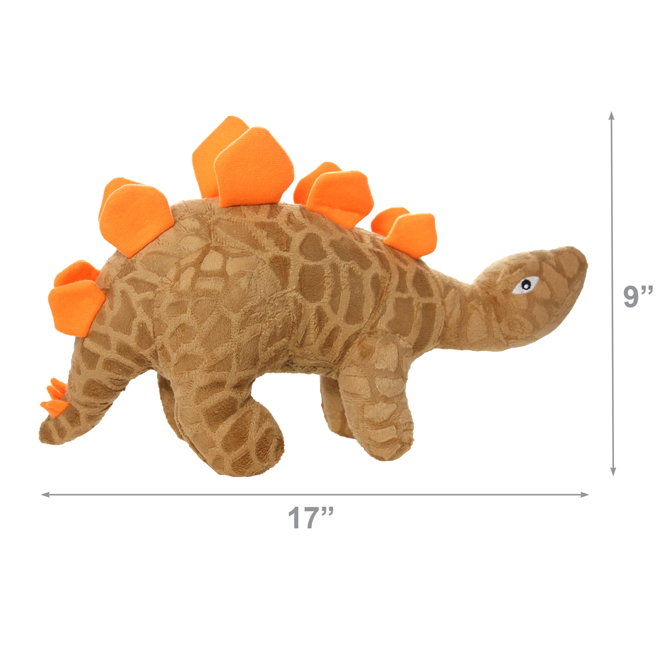 Mighty Dinosaur Stegosaurus Durable Plush Squeaky Dog Toy