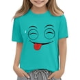 thumbnail image 6 of Amidoa Crewneck Boys Short Sleeve Cotton Graphic T-Shirts Summer Cute&nbsp; Casual Tee for Kids Mint Green,7 Years, 6 of 6