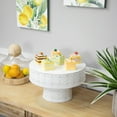 thumbnail image 3 of Northlight Embossed Round Iron Cake Stand - 11.75" - White, 3 of 5