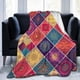 thumbnail image 5 of Manta suave y acogedora con diseño de mandala oriental vintage, mantas de felpa, manta de vellón cálida y esponjosa, manta de cama ligera y lavable para todas las estaciones, 60 × 40, 5 of 8