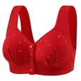 thumbnail image 1 of WZXFASHION Bras For Women Sexy Wireless Solid Color Underwear Adjustable Breathable Comfort Support Anti Drop Bra Bra Red D, 1 of 3