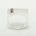 thumbnail image 4 of LBG British Made 10k White Gold Natural Ruby Mens Band Ring - 25 size options - Size 9.5, 4 of 6