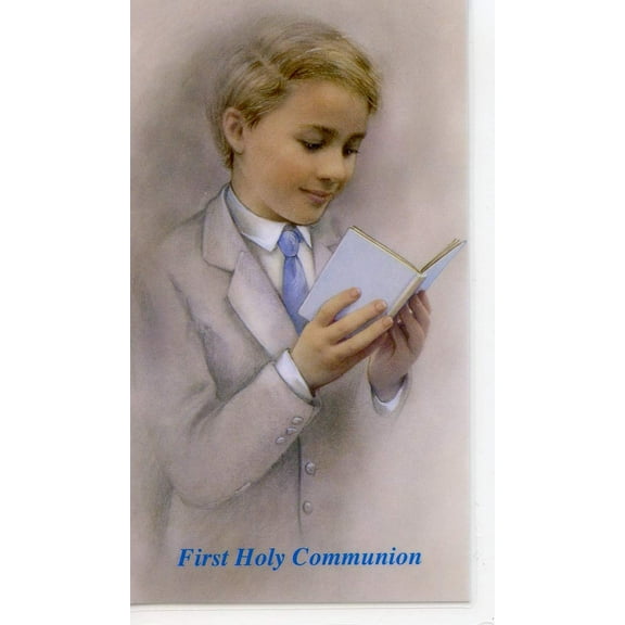 First Holy Communion Prayer (boy) holy card - laminated - Pack of 25