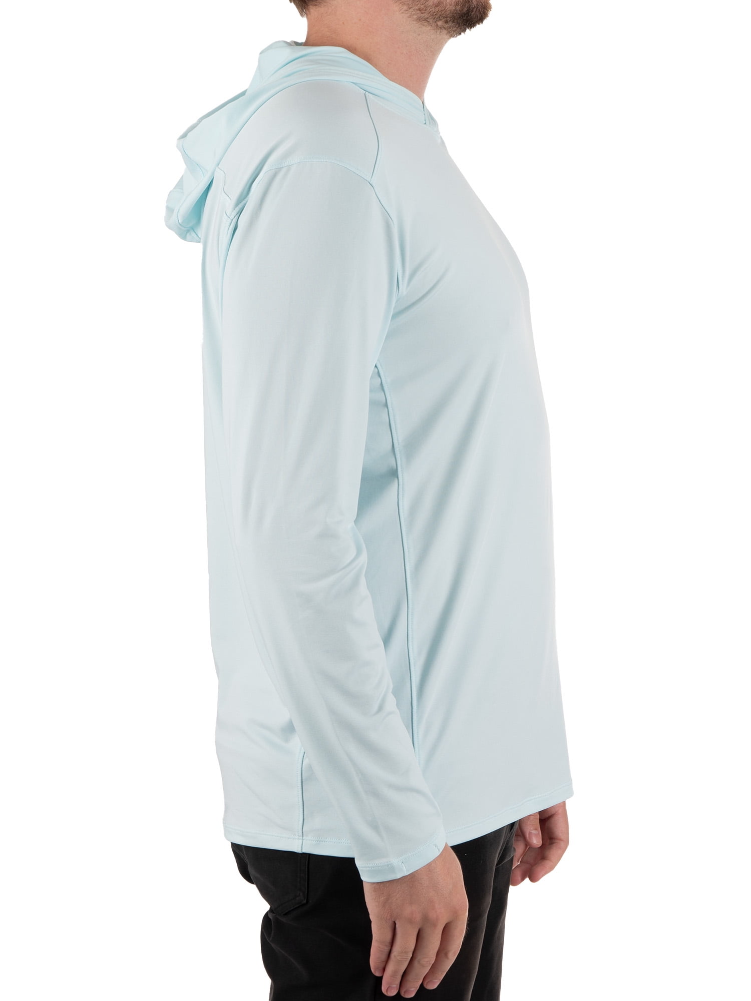 Realtree Men's Long Sleeve Performance Fishing Hoodie, Ice Caps, S