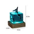 thumbnail image 3 of Adorno de resina marina luminosa con luz USB de 7 colores - Luz nocturna azul de ballena oceánica para decoración de dormitorios y oficinas, 3 of 7