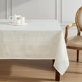 thumbnail image 2 of Laura Ashley Dothan Luxury Linen Blend Tablecloth for Formal Dining, Holiday, Wedding or Party, 60" x 102", Taupe, 2 of 4