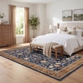 thumbnail image 2 of Garvee 9'x12' Vintage Floral Area Rug Oriental Distressed Carpet, Washable Non Slip Boho Rug for Living Room Bedroom Dining Room, Orange Blue, 2 of 8