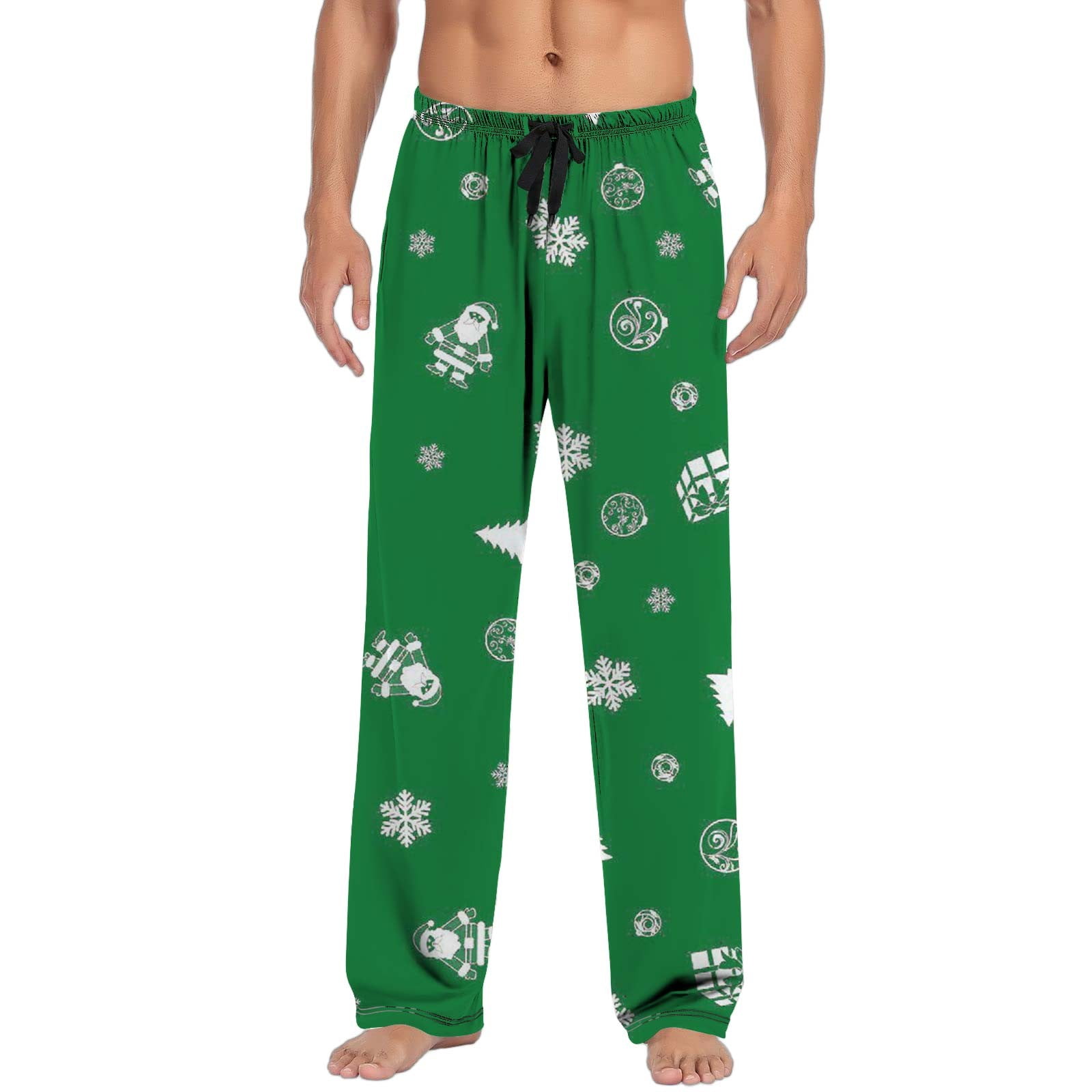 PMUYBHF Male Jeans for Men Baggy Fit Christmas Mens Casual Pants Pajama Pants With Drawstring and Pockets White Jeans Mens Slim Fit