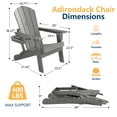 thumbnail image 3 of FOOWIN Chaises Adirondack Pliantes en HDPE, Ensemble de 2, Gris, 3 of 7