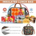 thumbnail image 2 of Lunch Bag Women Insulated Lunch Box Reusable Leakproof Large Spacious Cooler Tote for Women Men Adult with Bottle Holder and Side Pockets for Work Office Travel Picnic -08 Multi-Floral, 2 of 6