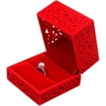 thumbnail image 3 of Ring Box Hollow Square Velvet Wedding Ring Gift Box, 3 of 5