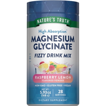Magnesium Drink Mix | 200mg | 5.93 oz | Raspberry Lemon Flavor | Vegan, Non-GMO & Gluten Free | by Nature's Truth